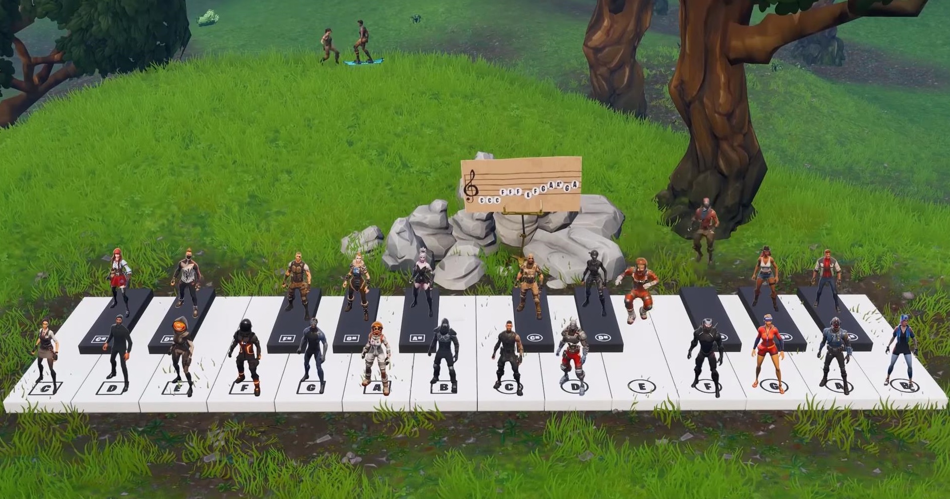 Fortnite: watch 24 players play Marshmello’s Alone on the game’s giant piano